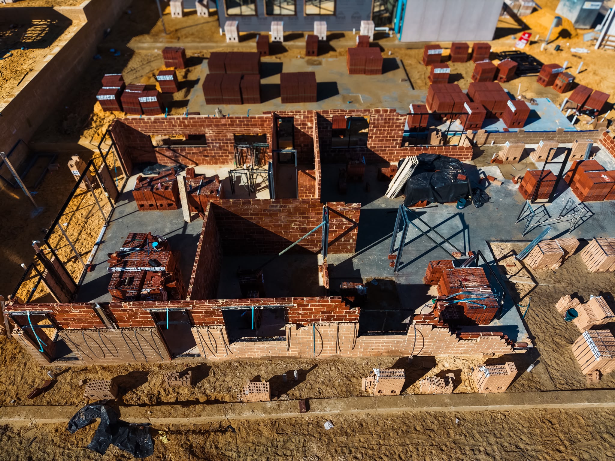 Hammond Park private build aerial red brickwork progress photo 3